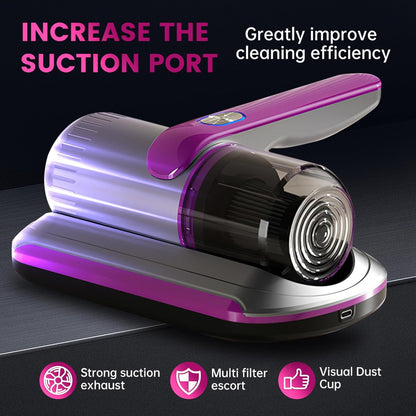 Cordless Mattress Vacuum Cleaner, Versatile Multifunction Bed Vacuum Cleaner for Bed with UV 16Kpa Suction, Powerful Handheld Vacuum for Acarus and Dust Removal,Fabric Cleaner with Filter