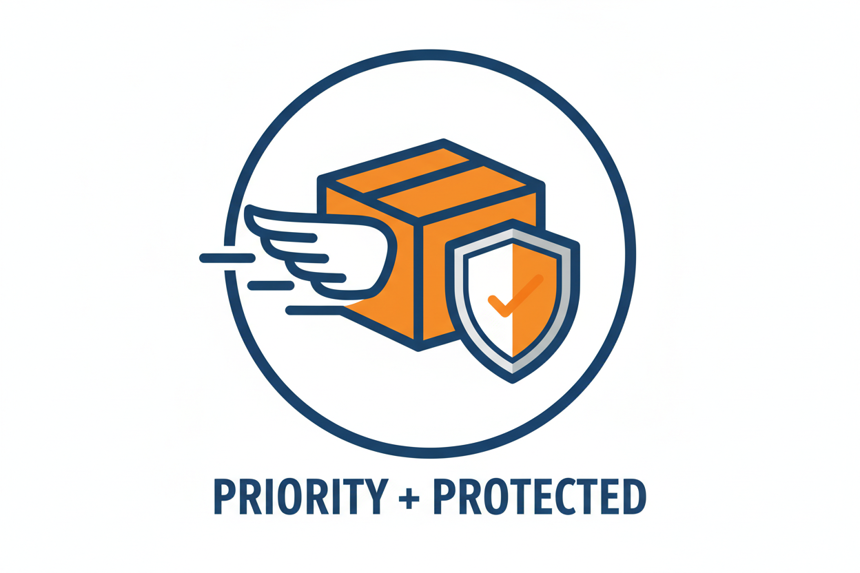 priority shipping and insurance icon